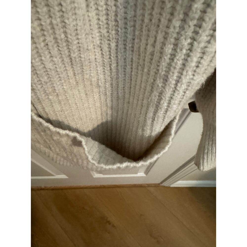 Aerie Wide Rib Oversized Cardigan Grandpa Cream Oatmeal Cotton Blend L fits 2X - Picture 4 of 9